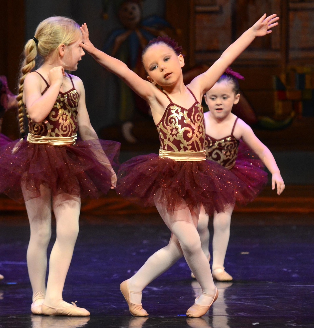 dance students rehearsing for year-end recital